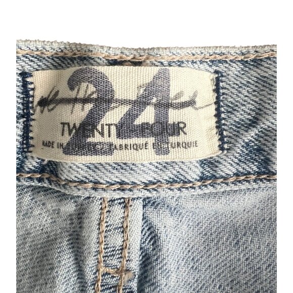 We The Free Womens Caroline Destroyed Denim Cutoff Bermuda Shorts Light Wash 24 - Picture 9 of 14